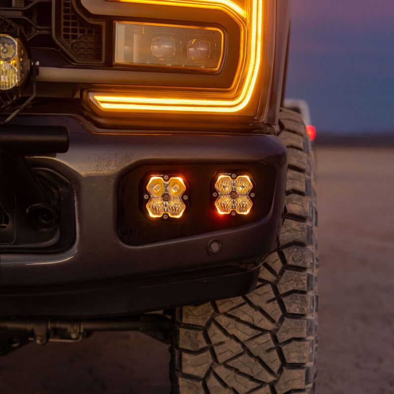 Baja Designs 2023+ Ford SD Squardon Pro 2.0 Dual Fog Pocket Kit Upfitter (Multi Patterns) - Clear - 440035UP
