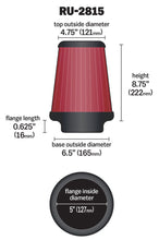 Load image into Gallery viewer, K&amp;N Universal Clamp-On Air Filter 5in FLG / 6-1/2in B / 4-3/8in T / 8-3/4in H - RU-2815