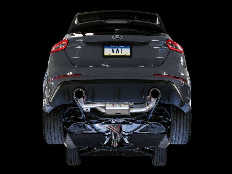 AWE Tuning Ford Focus RS SwitchPath Cat-Back Exhaust - Diamond Black Tips - 3025-33024