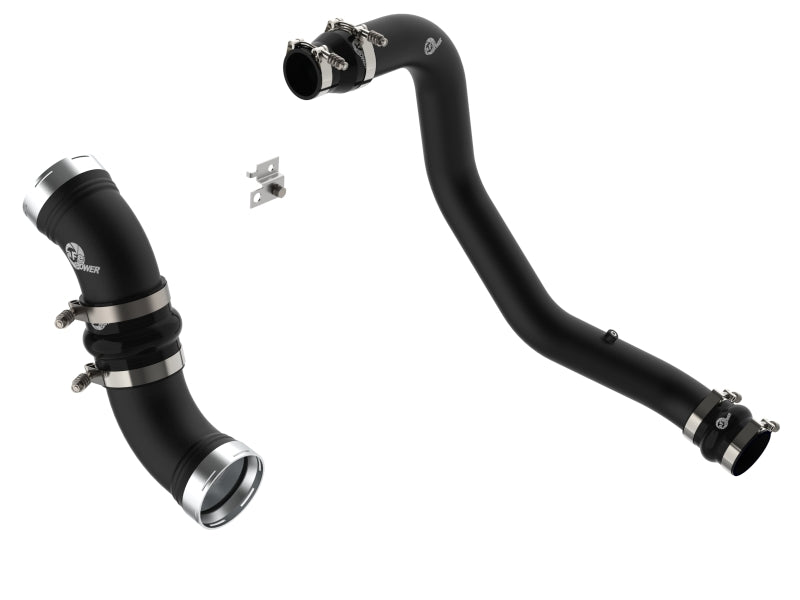 aFe 06-10 GM Diesel Trucks V8 6.6L BladeRunner Aluminum Hot & Cold Charge Pipe Kit - Black - 46-20054-B