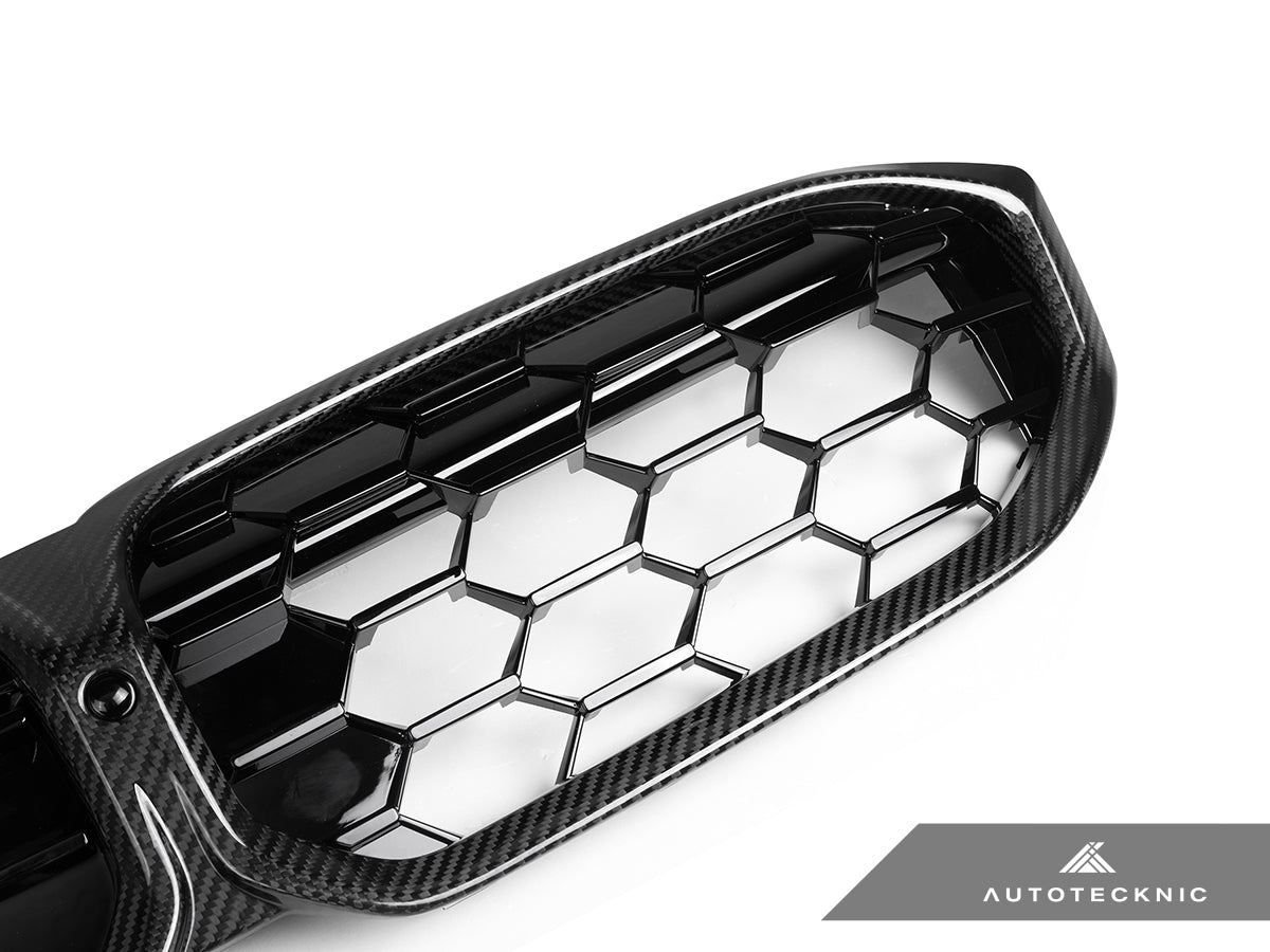 AutoTecknic Dry Carbon Fiber Honeycomb Front Grille - BMW G20 3-Series LCI