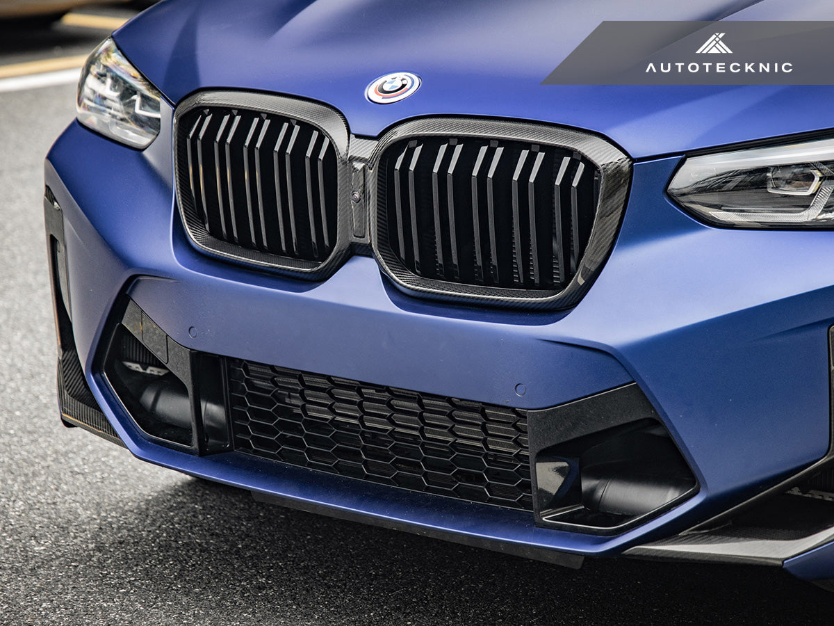 AutoTecknic Dry Carbon Fiber Dual-Slats Front Grille Set - BMW G01 X3 LCI | G02 X4 LCI