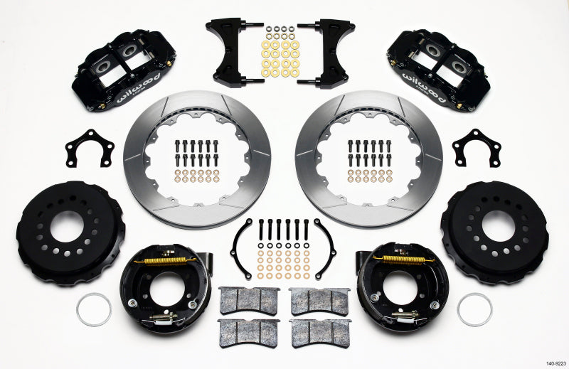 Wilwood Narrow Superlite 4R Rear P-Brk Kit 12.88in Ford 8.8 w/2.5in Offset-5 Lug - 140-9223