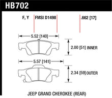 Load image into Gallery viewer, Hawk 11-12 Dodge Durango / 11-12 Jeep Grand Cherokee HPS Rear Street Brake Pads - HB702F.662