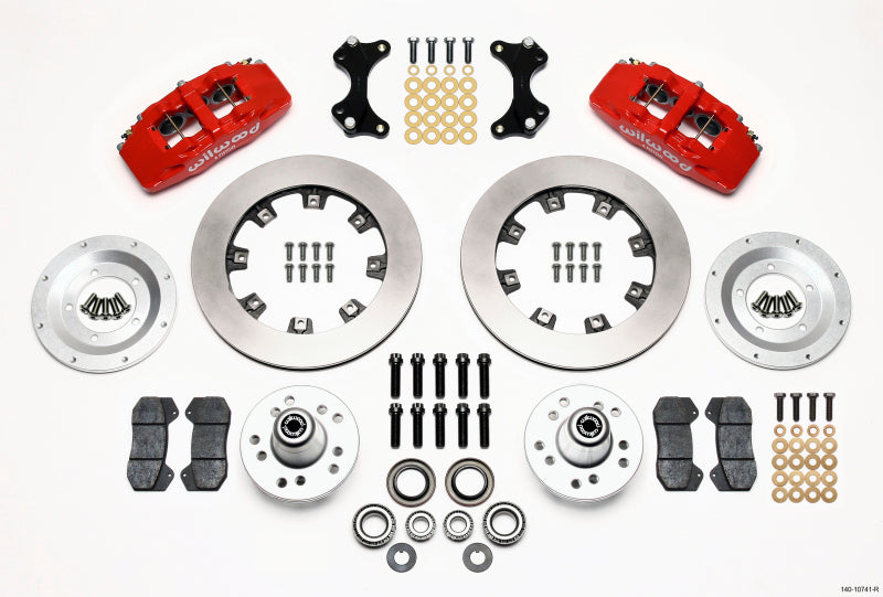 Wilwood Dynapro 6 Front Hub Kit 12.19in Red WWE ProSpindle - 140-10741-R