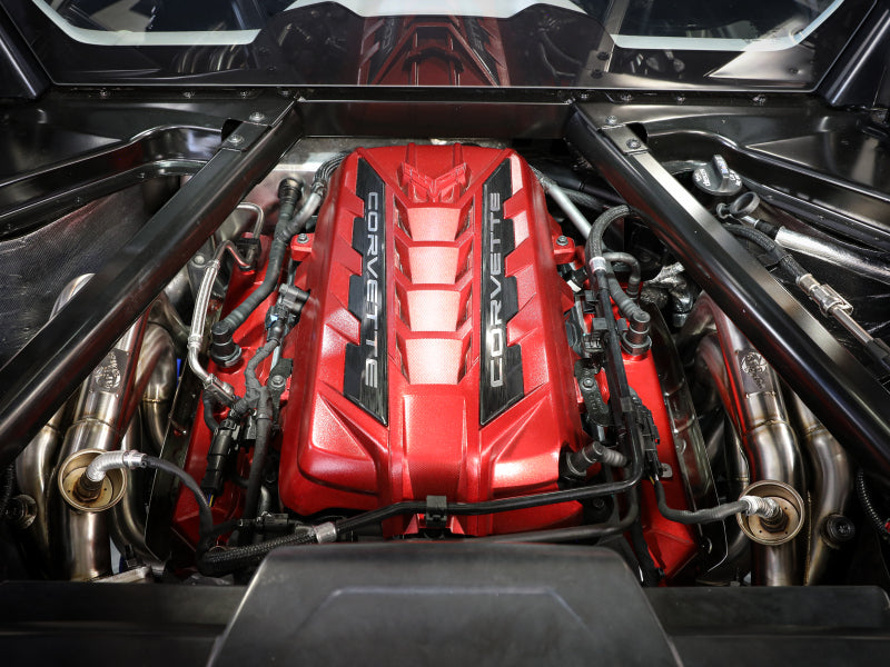 aFe Twisted 304SS Header 2020 Chevy Corvette (C8) 6.2L V8 - Titanium Ceramic Coated - 48-34148-T