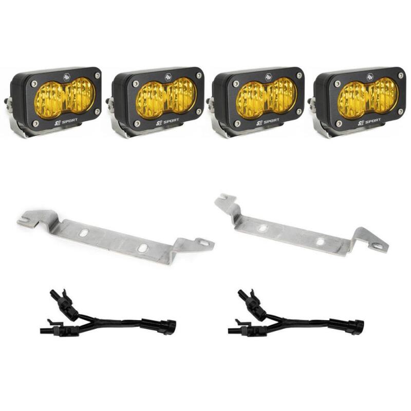 Baja Designs 2022+ Toyota Tundra S2 Sport Fog Pocket Kit - Baja Amber - 448081