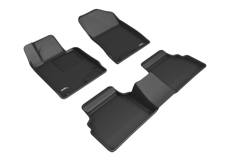 3D MAXpider 2021+ Kia K5 FWD Kagu 1st & 2nd Row Floormats - Black - L1KA05901509