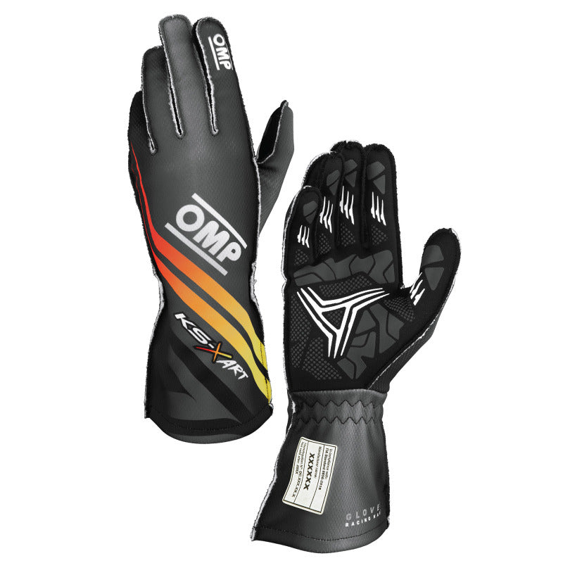 OMP KS-X ART GLOVES my2025 FIA 8877-2022 BLACK/YELLOW/RED SZ M - KB0-2754-A01-378-M