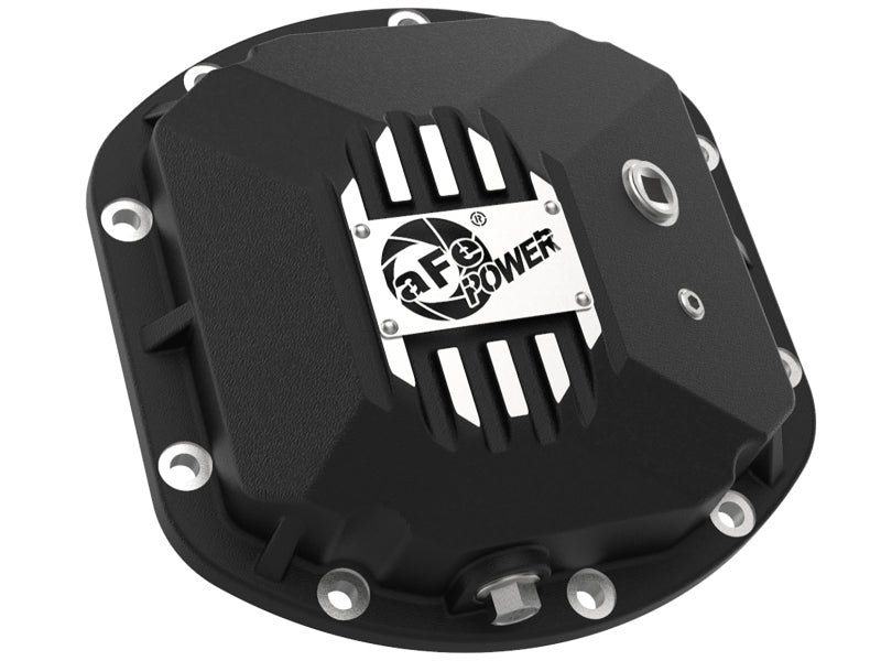 aFe 97-18 Jeep Wrangler TJ/JK Dana 30 Street Series Diff Cover w/ Machined Fins & Gear Oil - Black - 46-71131B