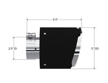 Load image into Gallery viewer, MBRP Universal Carbon Fiber Tip 2.5in ID / 5in OD Out / 6.5in Length Angle Cut Dual Wall - T5190CF
