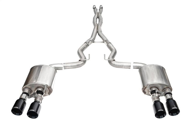 Corsa 24-25 Ford Mustang Dark Horse 5.0L 3in Dual Rear Cat-Back w/Twin 4.5in Black PVD Straight Tips - 21266BLK