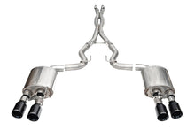 Load image into Gallery viewer, Corsa 24-25 Ford Mustang Dark Horse 5.0L 3in Dual Rear Cat-Back w/Twin 4.5in Black PVD Straight Tips - 21266BLK