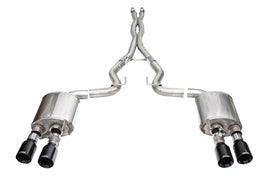 Corsa 24-25 Ford Mustang Dark Horse 5.0L 3in Dual Rear Cat-Back w/Twin 4.5in Black PVD Straight Tips - 21266BLK