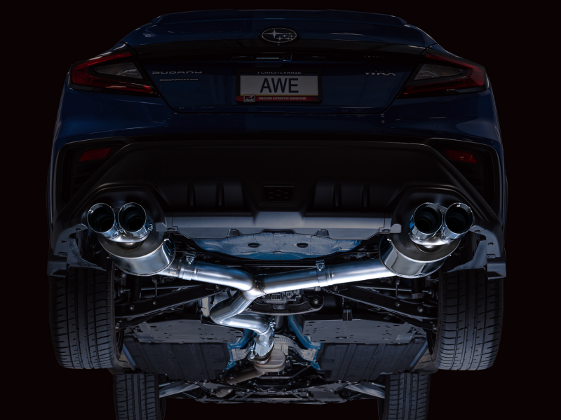 AWE Tuning 2022+ VB Subaru WRX Touring Edition Exhaust - Chrome Silver Tips - 3015-42979