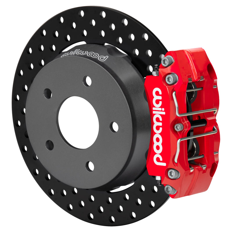 Wilwood 22-24 Polaris RZR Turbo/ Pro R 5-Lug Rear Big Brake Kit - Slotted Rotors Red - 140-18060-DR