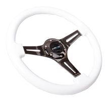 Load image into Gallery viewer, NRG Classic Wood Grain Steering Wheel (350mm) White Paint Grip w/Black 3-Spoke Center - ST-015BK-WT