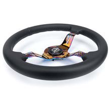 Load image into Gallery viewer, NRG Light Weight Gaming Steering Wheel - Splitz NeoChrome Silver Spokes Perforated Leather - ST-010MC-PR