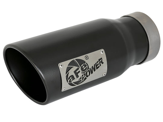 aFe MACH Force-Xp Universal Exhaust Tip 4 IN Inlet x 5 IN Outlet x 12 IN L- Black Tip - 49T40502-B12