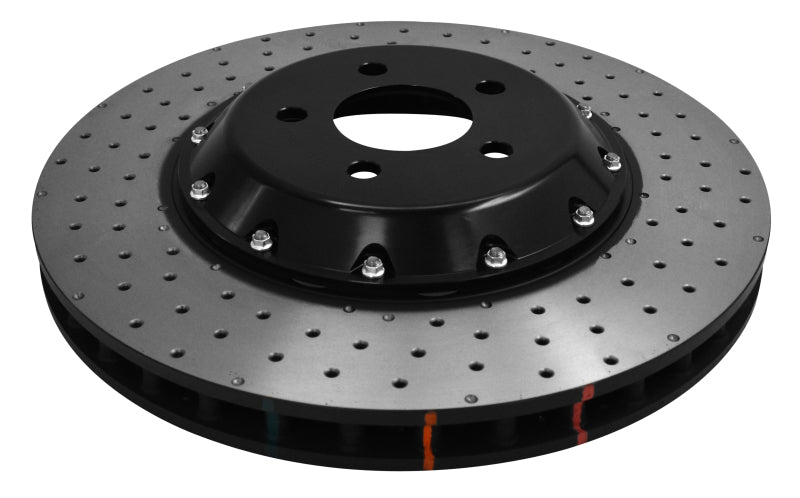 DBA 15-20 Ford Mustang GT Perf Package (380mm Front Rotor) Front 5000 Series Drilled Rotor w/Blk Hat - DBA52166BLKXD