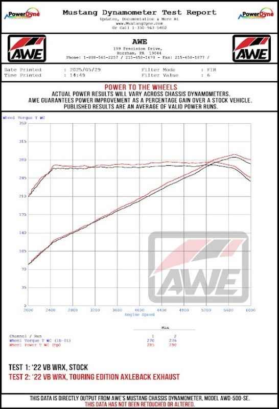 AWE Tuning 22-25 Subaru VB WRX Touring Edition Axle-Back Exhaust - Chrome Silver Tips - 3015-42424