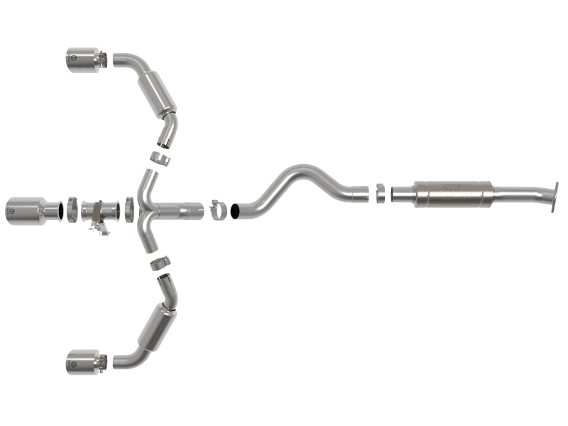 aFe 23-24 Toyota GR Corolla L3 1.6L (t) Gemini XV 3in to 2-1/2in Cat Back Exhaust w/ Polished Tips - 49-36070-P