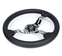 Load image into Gallery viewer, NRG Light Weight Gaming Steering Wheel - Splitz Chrome Silver Spokes Perforated Leather - ST-010CH-PR