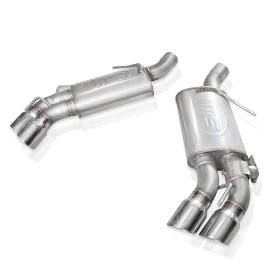 Stainless Works 2016+ Chevy Camaro SS 3in Legend Factory Connect Axle Back w/Valve & 4in Quad Tips - CA16RVMKSFCL