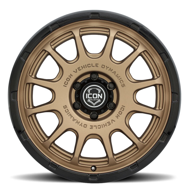 ICON Alloys Rancho 20x9 / 6x135 / 16mm / 5.625in BS Satin Bronze w/ Gloss Black Lip Wheel - 8420906356SBGB