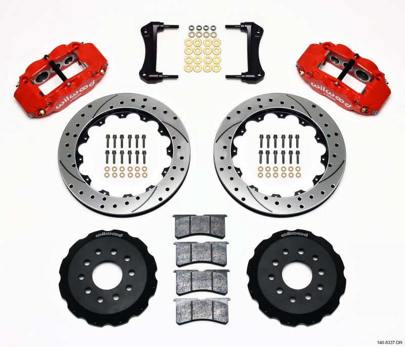 Wilwood Narrow Superlite 6R Front Hat Kit 12.88in Drill Red 88-93 Corvette C4 - 140-8337-DR