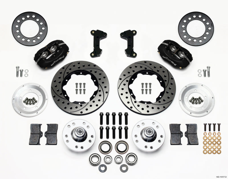 Wilwood Forged Dynalite Front Kit 11.00in Drilled 74-80 Pinto/Mustang II Disc Spindle only - 140-11017-D