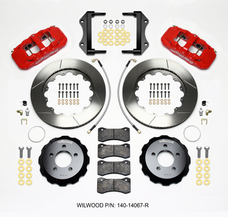Wilwood AERO6 Front Hat Kit 14.25 Red 2014-Up Challenger w/Lines - 140-14067-R