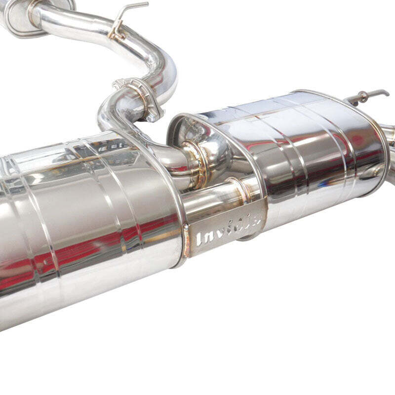Invidia 2022+ Volkswagen Golf R MK8 76mm R400 Valved Cat Back Exhaust Rolled TI Tips - HS22GFR8GV4RT