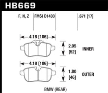 Load image into Gallery viewer, Hawk 09-12 BMW Z4 Rear Street Brake Pads - HB669N.671