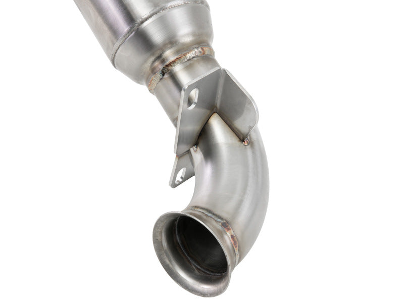 aFe 09-13 MINI Cooper S (R56) L4 1.6L (t) Twisted Steel Down Pipe 2-1/2in 304 Stainless Steel w/ Cat - 48-36318-1HC