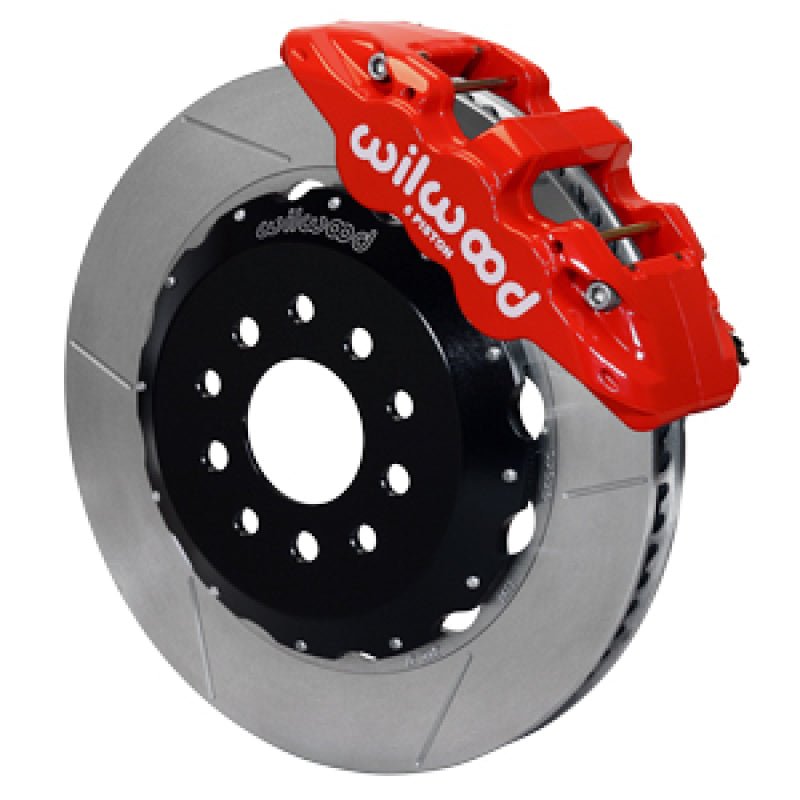 Wilwood 63-87 Chevy C10/C15 AERO6 Front Brake Kit Red Caliper 14.25in GT Slotted Rotor - 140-16780-R