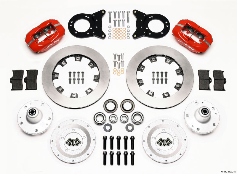 Wilwood Forged Dynalite Front Kit 12.19in Red 1965-1969 Mustang Disc & Drum Spindle - 140-11072-R