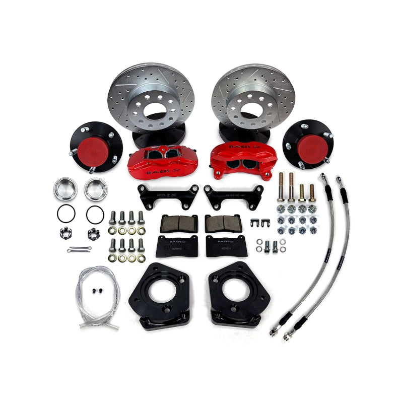 Baer Brakes 70 Ford Fairlane 11in SS4 Alum Hub Front SDZ Brake Kit - Monster Green - 4261654MG