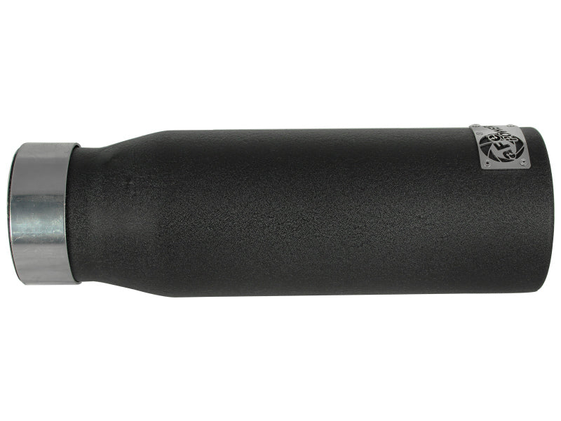 aFe MACHForce XP Exhausts Tips SS-304 EXH Tip 3in x 4Out x 12L Bolt-On (blk) - 49-92043-B