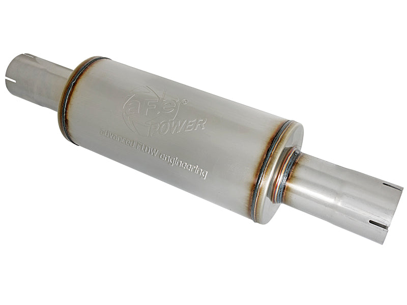 aFe ATLAS Muffler 3-1/2 IN ID Center/Center x 7 IN Dia. X 16 IN L - Round Body - 49M00025