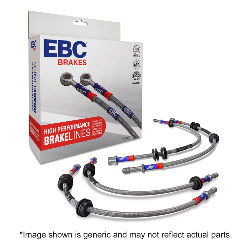 EBC 92-97 Land Rover Defender (w/Rear Rotor) Stainless Steel Brake Line Kit - BLA7674-4L