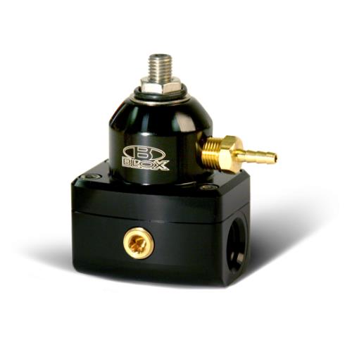 BLOX Racing 2-Port Design Black/Black Adjustable Fuel Pressure Regulator - BXFU-00410-BKB