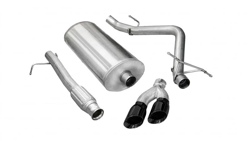 Corsa 2009-2013 GMC Sierra 4.8L V8 3in Cat-Back Single Side w Twin 4in Black Pro-Series Tips - 14900BLK