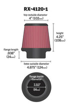 Load image into Gallery viewer, K&amp;N Universal X-Stream Clamp-On Air Filter 3.313in Flg ID/4.875in Base OD/4in Top OD/4.25in H - RX-4120-1