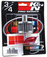 Load image into Gallery viewer, K&amp;N Steel Base Chrome Top Crankcase Vent Filter 3/4in OD Vent / 2in OD / 1-1/2in H Stud Mount - 62-1120