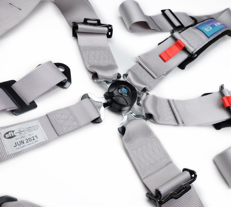 NRG 5PT 3in. Seat Belt Harness / Cam Lock - Silver - SBH-B6PCSL