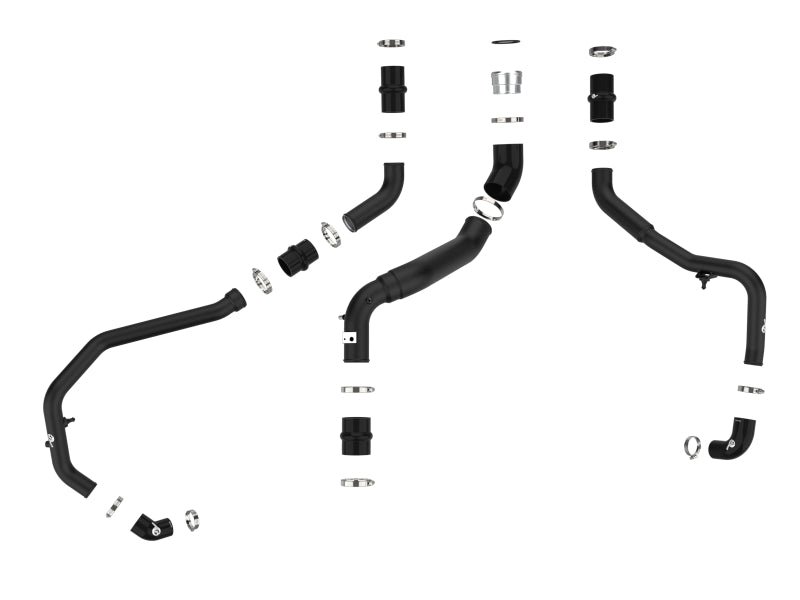 aFe BladeRunner Aluminum Hot and Cold Charge Pipe Kit Black Ford F-150 24-26 V6-2.7L (tt) - 46-20784-B
