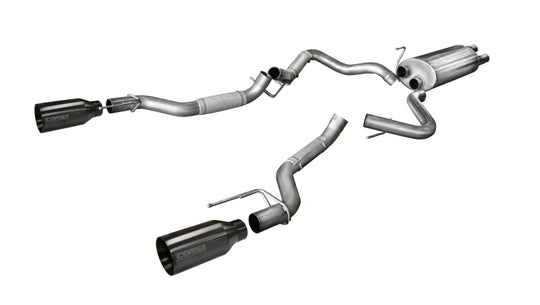 Corsa 2017-2020 Ford F-150 Raptor 3.5L Sport Cat-Back Dual Rear Exit w/ 5in Gunmetal Tip - 14397GNM