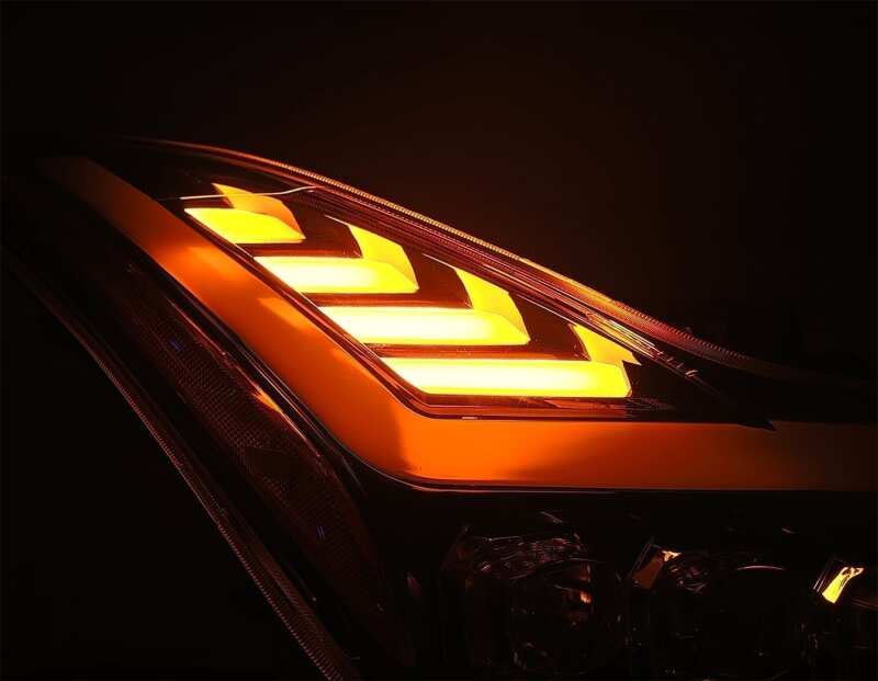 AlphaRex 08-13 Infiniti G37 NOVA LED Proj Headlights Alpha Black w/Activ Light/Seq Signal/Switch DRL - 881986