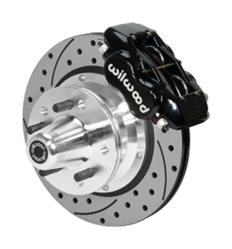 Wilwood Forged Dynalite Pro Series Front Brake Kit Black Caliper 11.00in SRP Drilled & Slotted Rotor - 140-15465-D